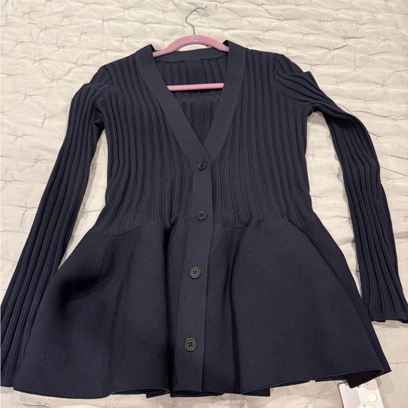 Commense brand Elegant Black Ribbed Women's peplum top - Picture 3 of 5